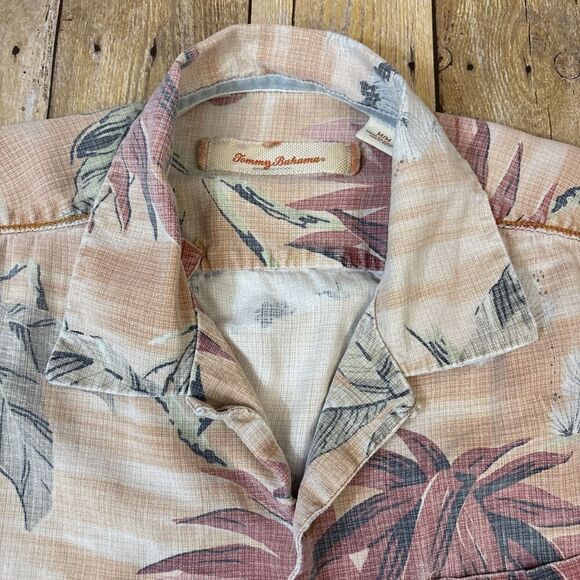 Tommy Bahama Silk Hawaiian Shirt Floral Mens Medium - Picture 8 of 12